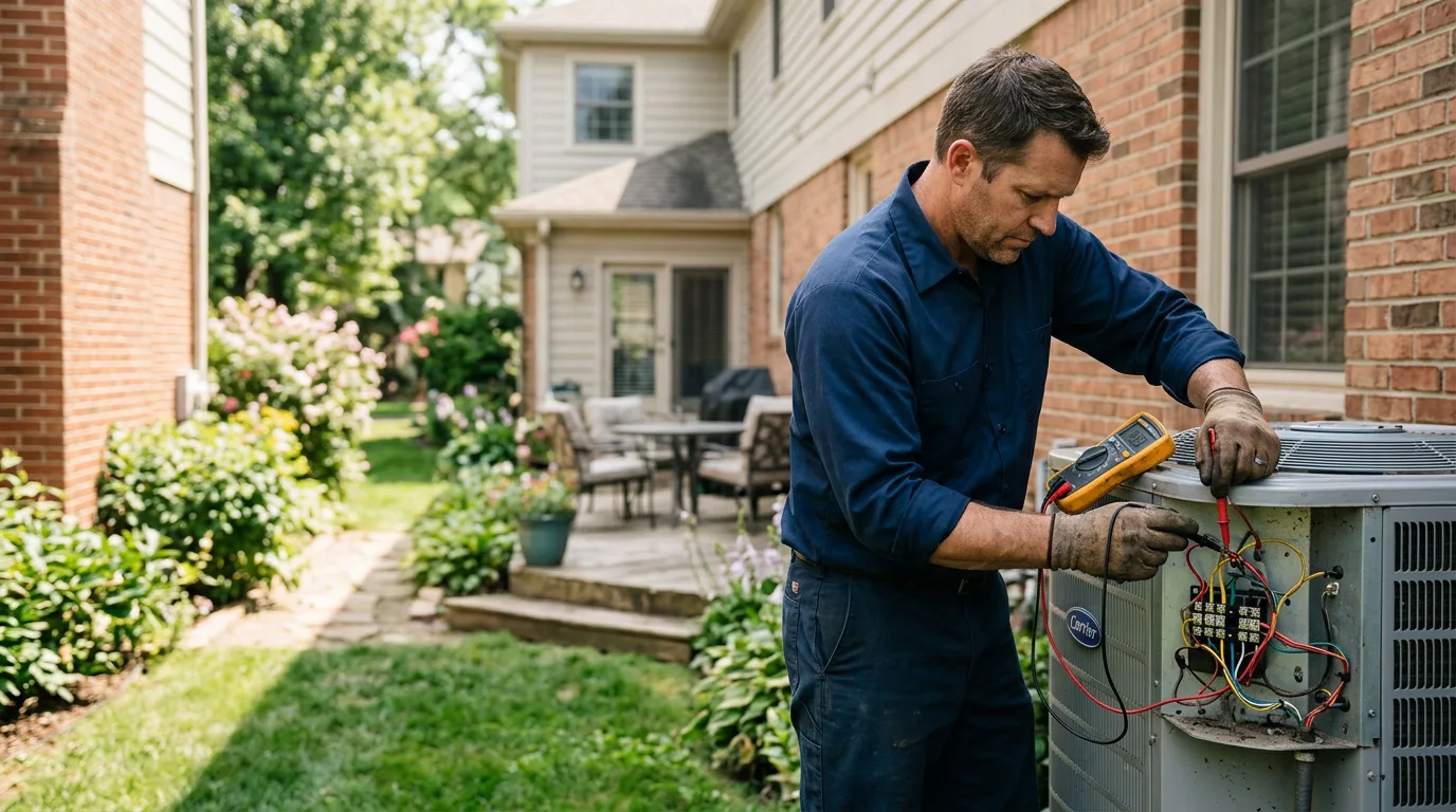 HVAC technician working near Yadkinville, NC